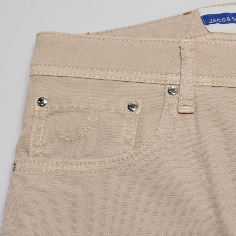 Jacob Cohen NWT 5 Pocket Jean Cut Pants Size 30 US Slim Fit Bard in Beige Cotton